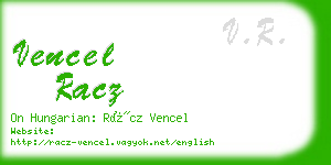 vencel racz business card